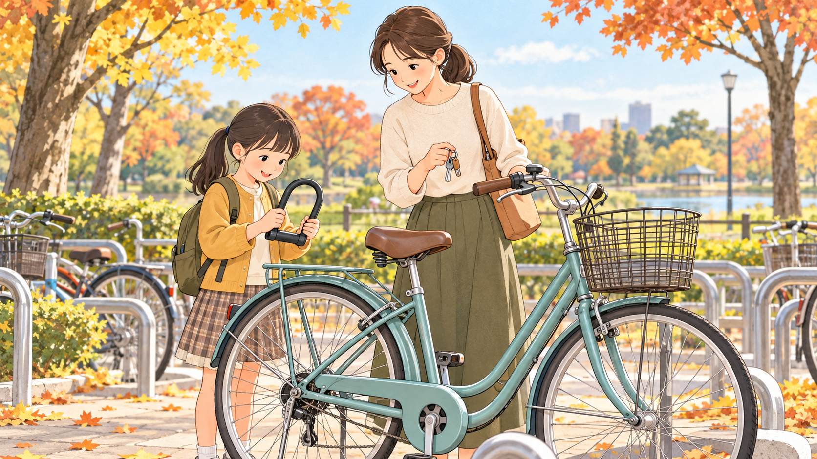 自転車を離れる「数分だけ」に備える。秋のお出かけ前に親子で確認したいこと